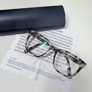 Warby Parker Hughes W Blue Light Brown and Cream Glasses
